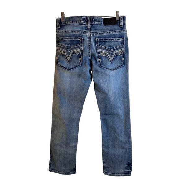 TRUE LUCK Men’s Embroidered Stretch Jeans / Size: 30-32 - Picture 2 of 9